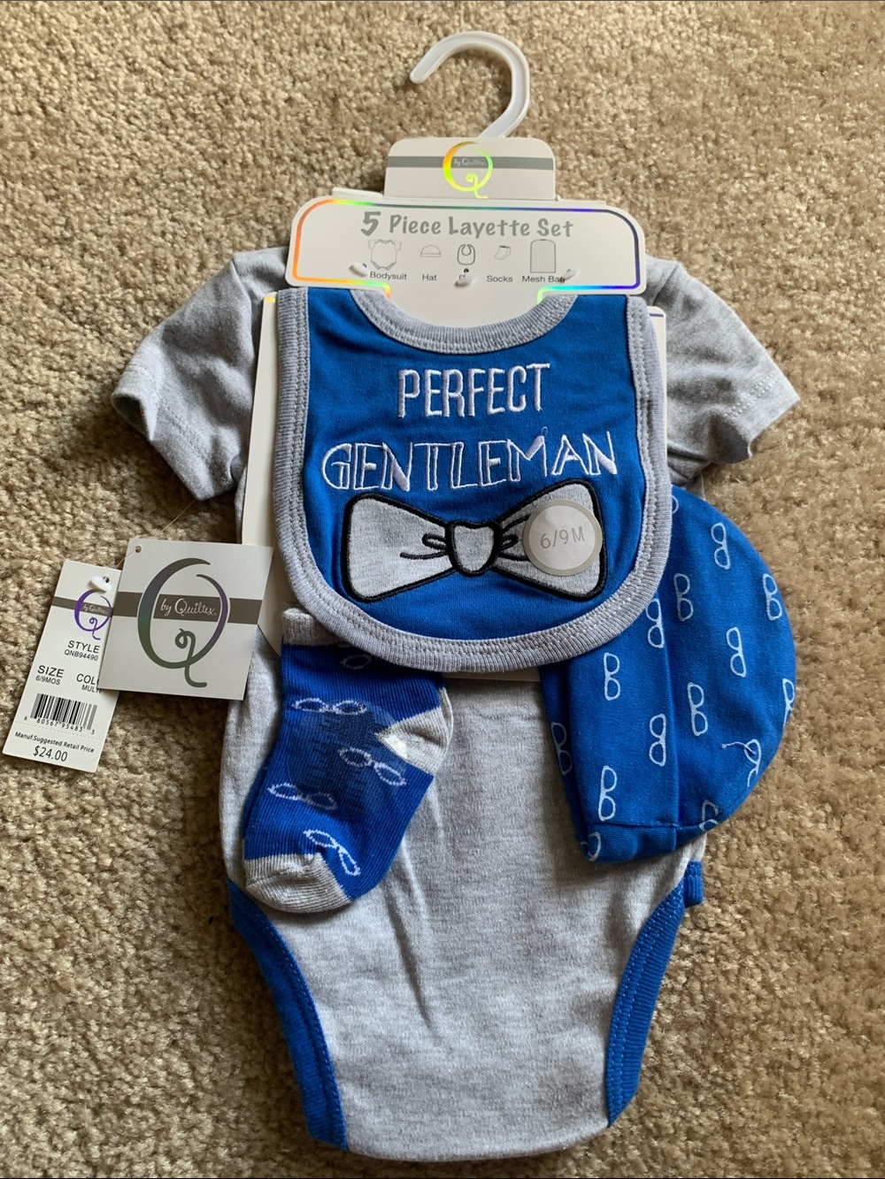 5 Piece Boys Layette Set 6-9 months NWT